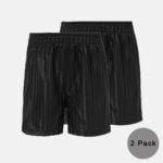 2 Pack Kids School Pe Shorts In Black Colour