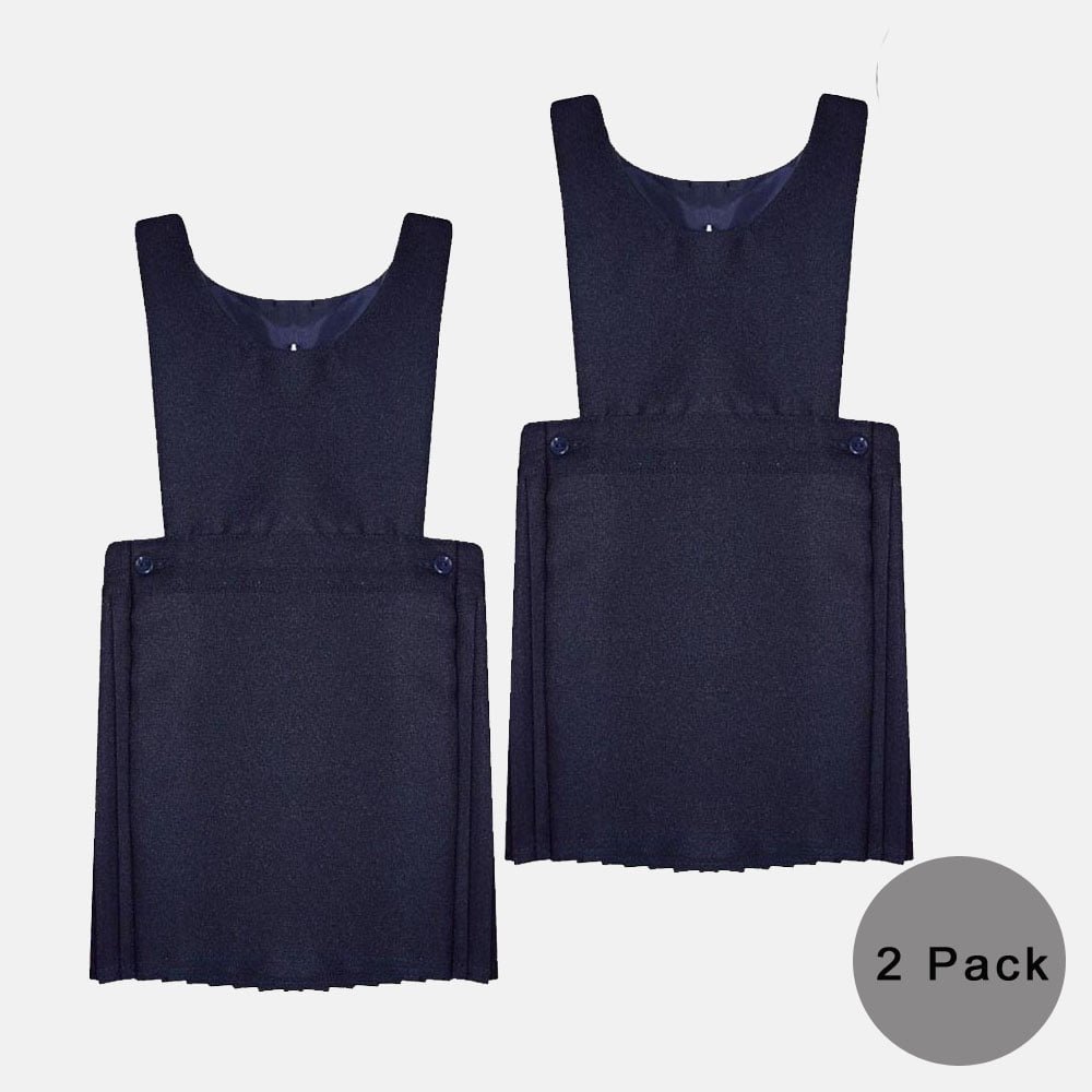 navy box pleat pinafore