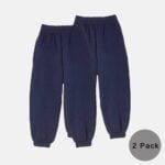 2 Pack Fleece Closed Hem Jogging Bottoms In Navy Blue Colour