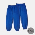2 Pack Fleece Closed Hem Jogging Bottoms In Royal Blue Colour