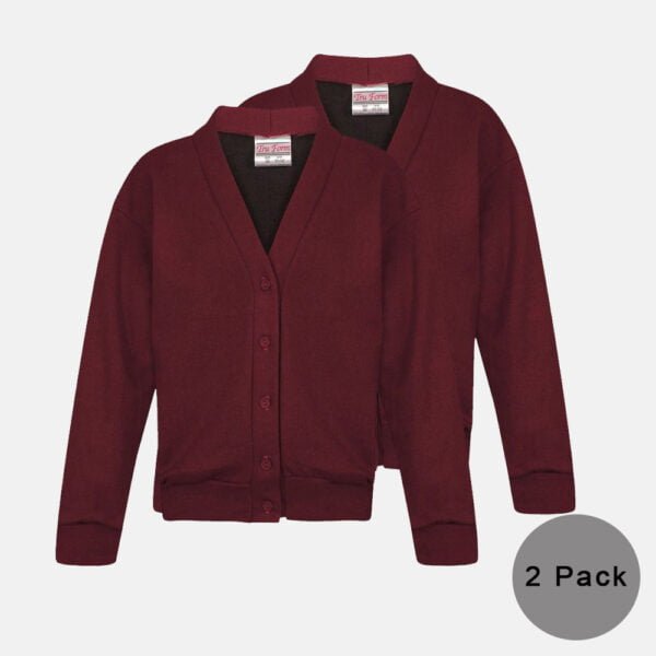 Girls burgundy school cardigan best sale