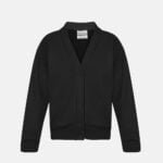 Girls School Fleece Cardigans In Black Colour