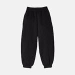 Fleece Closed Hem Jogging Bottoms In Black Colour