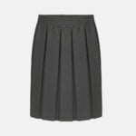 Girls School Elasticated Waist Box Pleated Skirts In Charcoal Grey