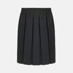 Girls School Elasticated Waist Box Pleated Skirts In Navy Blue