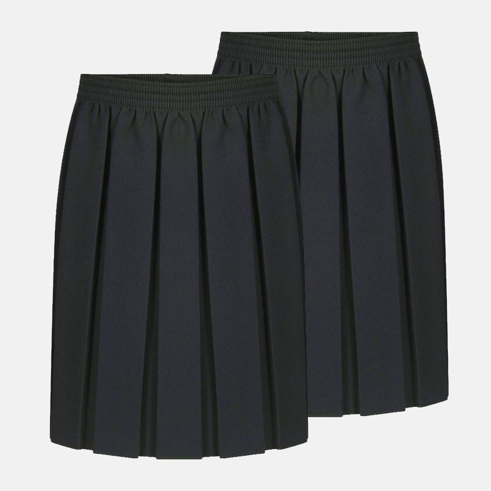 2 Pack Girls School Elasticated Waist Box Pleated Skirts In Navy Blue ...