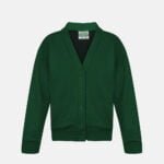 Girls School Fleece Cardigans In Green Colour