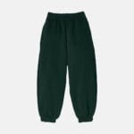 Fleece Closed Hem Jogging Bottoms In Green Colour