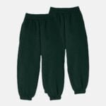 2 Pack Fleece Closed Hem Jogging Bottoms In Green Colour