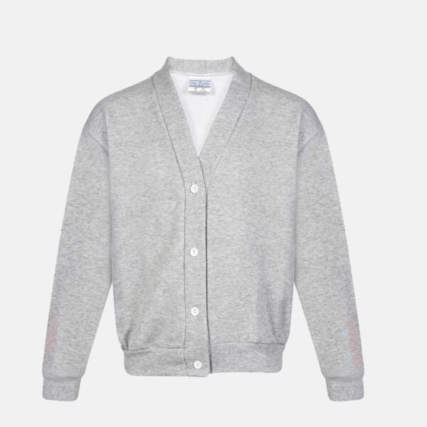 Girls School Fleece Cardigans In Grey Colour