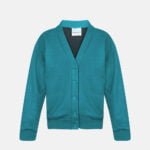 Girls School Fleece Cardigans In Jade Green Colour