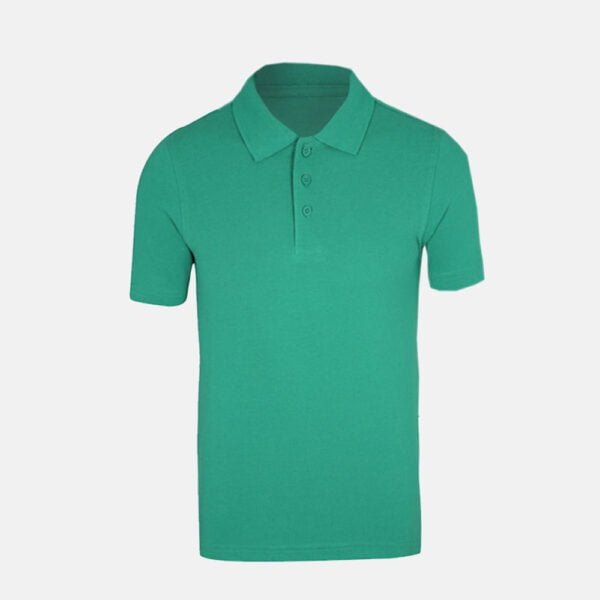 Unisex School Summer Polo Shirts In Green Colour