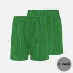 2 Pack Kids School Pe Shorts In Kelly Green Colour