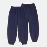 2 Pack Fleece Closed Hem Jogging Bottoms In Navy Blue Colour