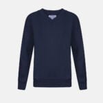 Kids V Neck School Fleece Jumpers In Navy Blue Colour