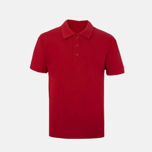 Unisex School Summer Polo Shirts In Red Colour