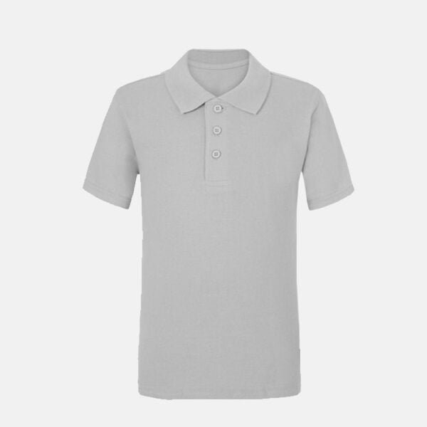 Unisex School Summer Polo Shirts In Grey Colour