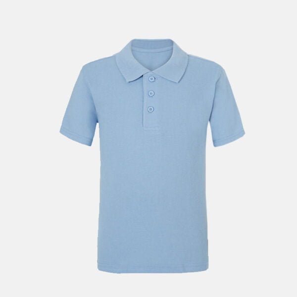 Unisex School Summer Polo Shirts In Sky Blue Colour