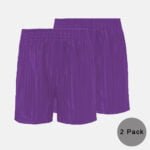 2 Pack kids School Gym Football PE Shorts In Purple Colour