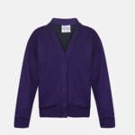 Girls School Fleece Cardigans In Purple Colour