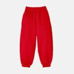 Fleece Closed Hem Jogging Bottoms In Red Colour