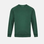 kids Round Neck School Fleece Jumpers In Bottle Green Colour