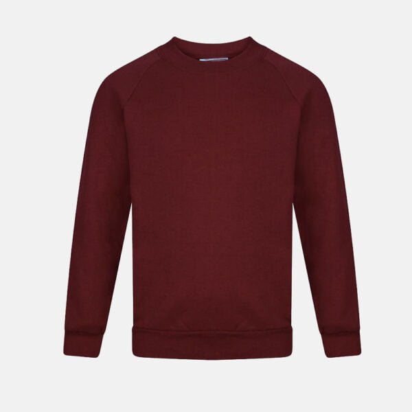 kids Round Neck School Fleece Jumpers In Wine Colour