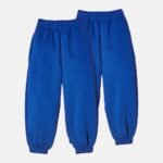 2 Pack Fleece Closed Hem Jogging Bottoms In Royal Blue Colour