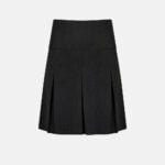 Girls School Six Pleated Half Elasticated Waist Skirts In Black