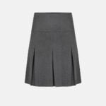 Girls School Six Pleated Half Elasticated Waist Skirts In Grey