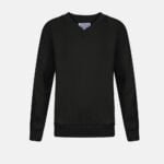 Kids V Neck School Fleece Jumpers In Black Colour