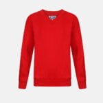 Kids V Neck School Fleece Jumpers In Red Colour